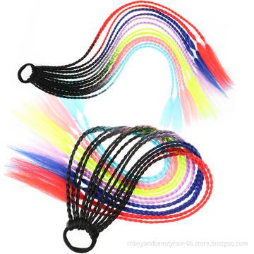 Wholesale Synthetic Headband Braid Rope Headdress Braided Colored Rubber Band Hair Braids